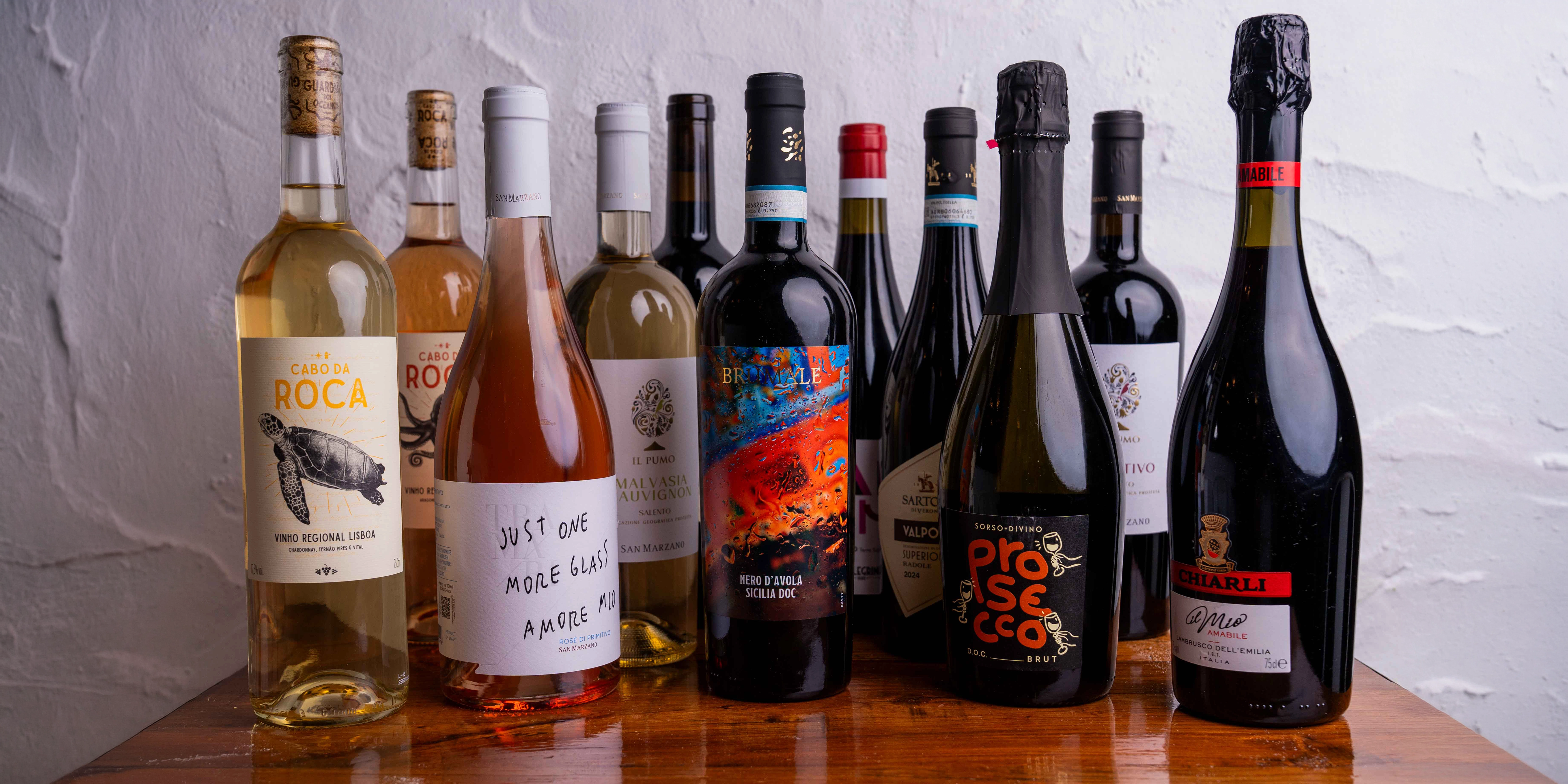 Vinhos e bebidas espirituosas selecionados